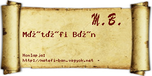 Mátéfi Bán névjegykártya